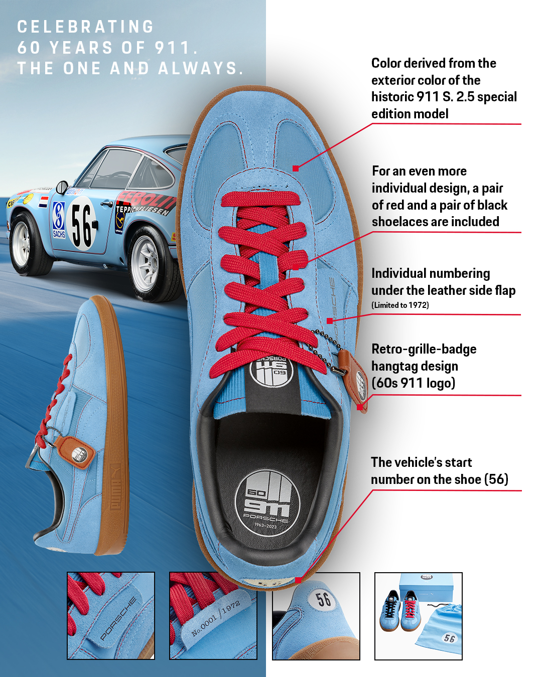 Porsche x Puma Retro Design Sneakers 60 Years Porsche 911 Edition, 2023, Porsche AG