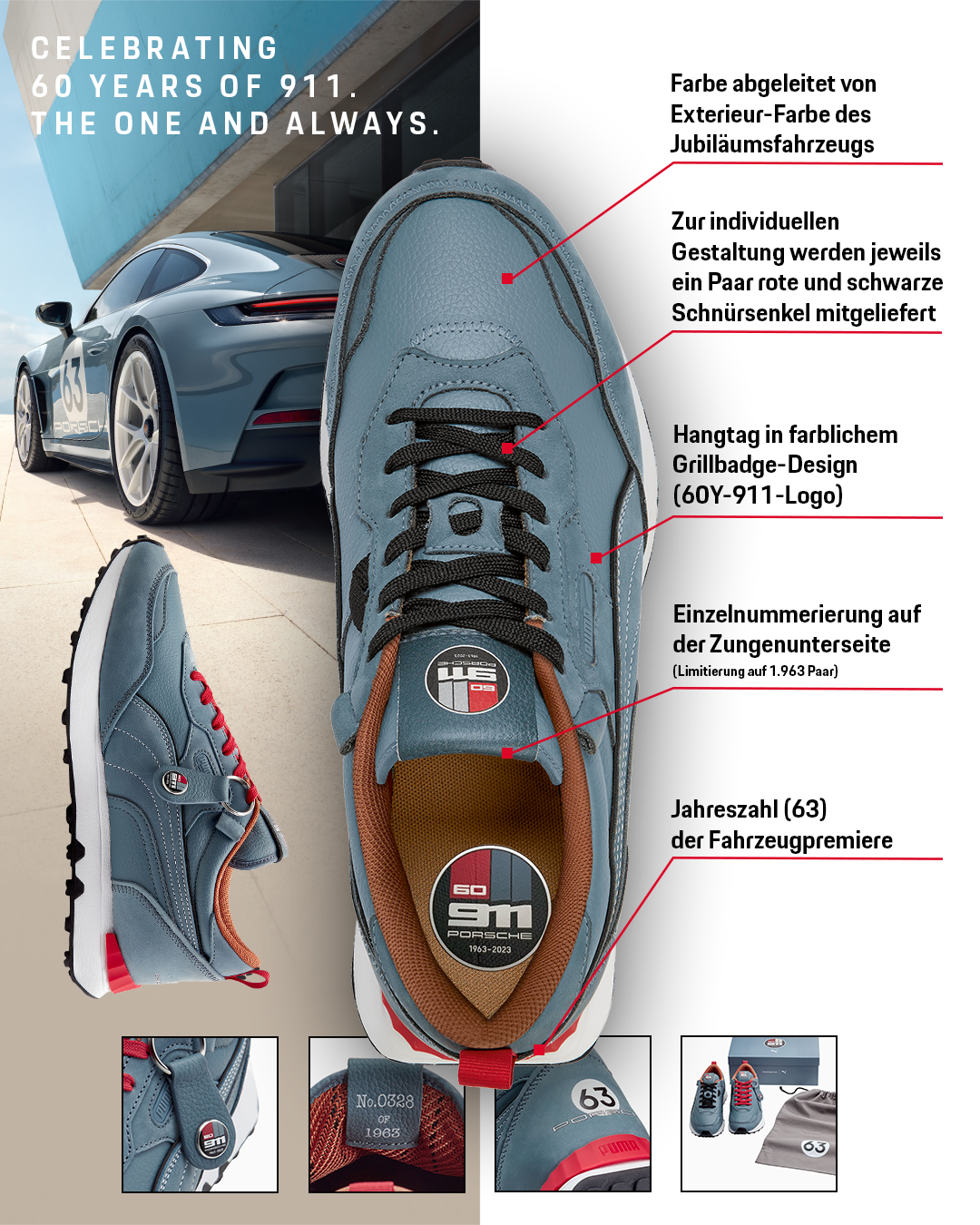 Porsche x Puma Heritage Design Sneaker 60 Jahre Porsche 911 Edition, 2023, Porsche AG