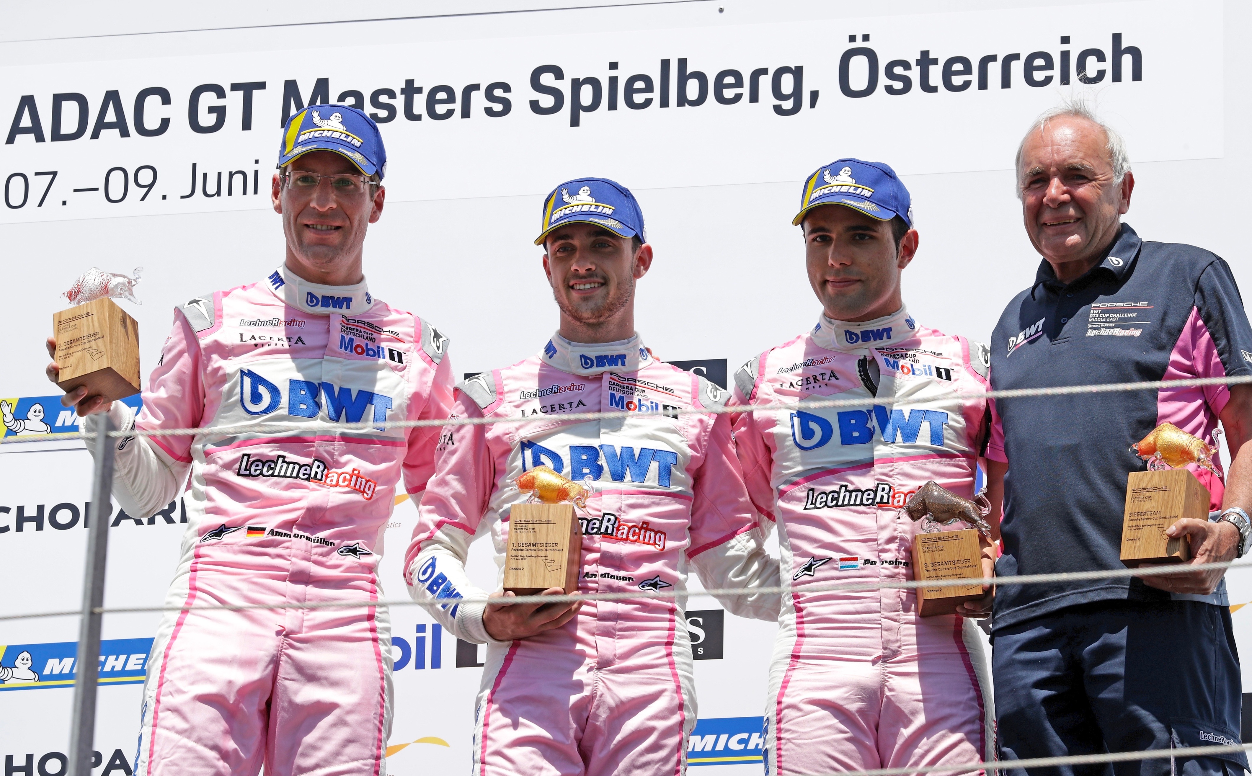 Michael Ammermüller, Julien Andlauer, Dylan Pereira, Franz Meier, Porsche Carrera Cup Deutschland, Spielberg, Österreich, Lauf 6, 2019, Porsche AG