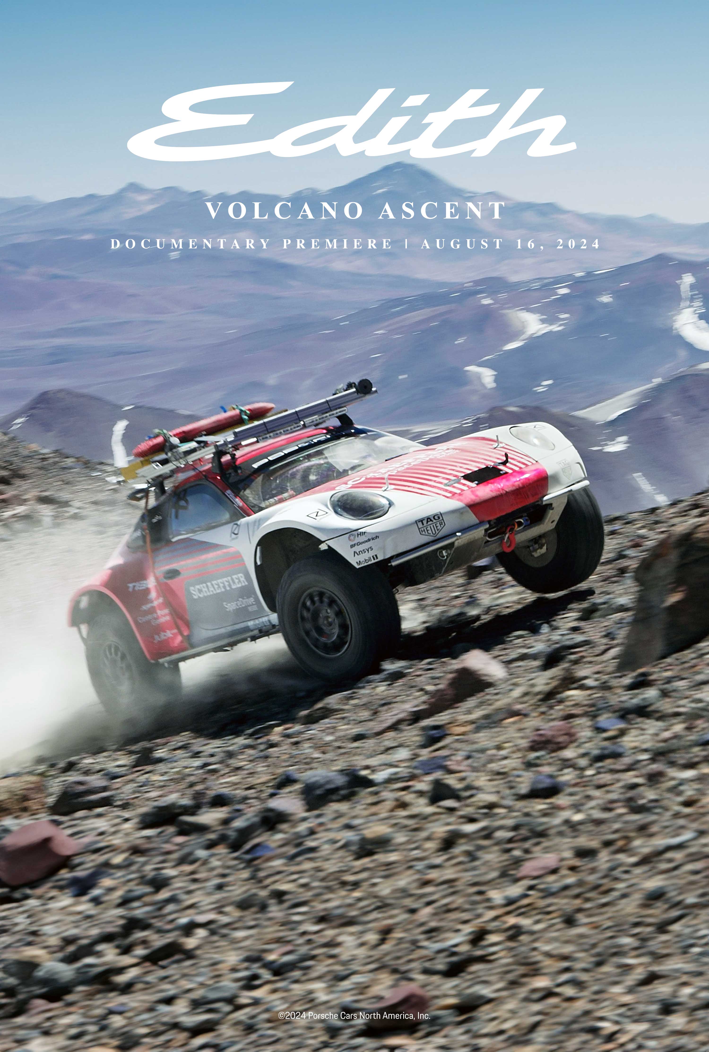 "Edith Volcano Ascent" poster, 2024, Porsche AG