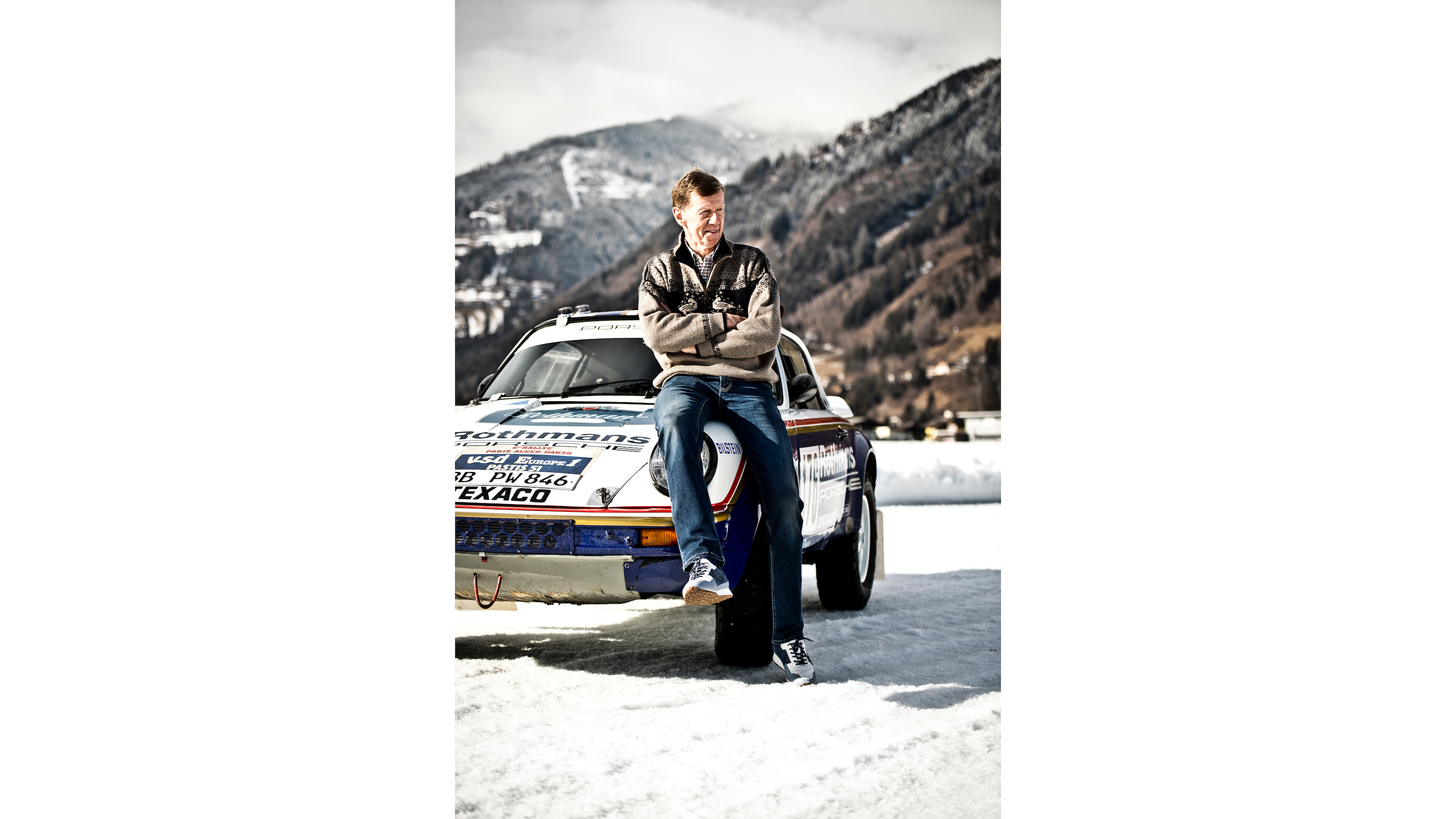 Walter Röhrl, Porsche-Markenbotschafter, 911 Carrera 3.2 4x4 Paris-Dakar (953), Cold Start by GP, Zell am See, Österreich, 2021, Porsche AG